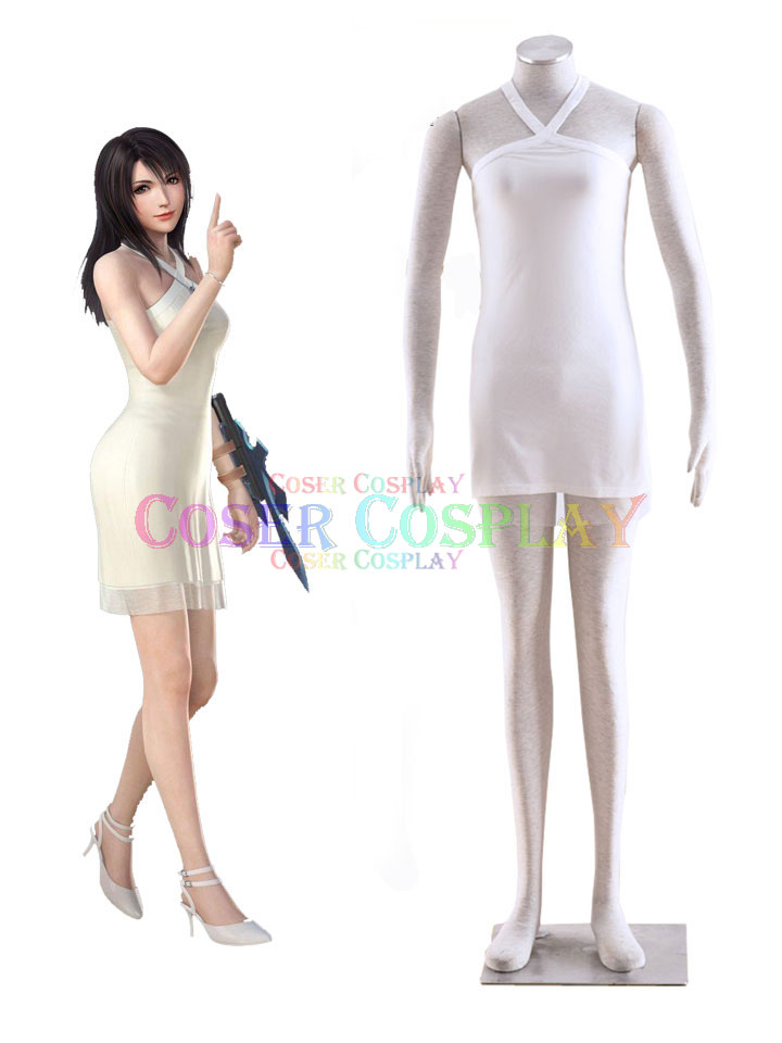 Final FantasyVIII Rinoa Heartilly Cosplay Costume White Dress 33